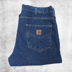 w92㎝ カーハート ワークパンツ デニム ジーンズ 防寒 アメリカ古着 