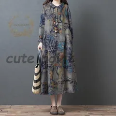 ワンピース レディース 秋 40代 50代 きれいめ 長袖 シャツワンピース マキシワンピース ロング 大きいサイズ 体型カバー おしゃれ 韓国風 上品 着痩せ OL 新品