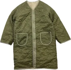 ALPHA Industries ☆ アルファ キルティング 裏ボア ノーカラー コート オリーブ カーキ レディース M 秋冬 ミリタリー 休日 コーデ■DD290