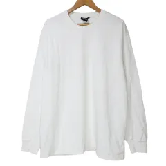 ザノースフェイス THE NORTH FACE ロングスリーブヌプシコットンティー NT82135 Tシャツ 長袖 カットソー アウトドアウェア ロゴ ワンポイント L 白 ホワイト ■GY09 X