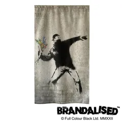 バンクシーのれん【 BRANDALISED のれん 】幅85cm×丈150cm　"flower bomber"　スクリーン ストリートアート 正体不明10570916-juukuのサムネイル