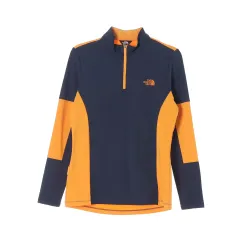 M THE NORTH FACE(ザノースフェイス) アウトドア オレンジ バイカラー フリース 長袖 Tシャツ