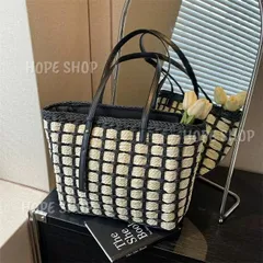 かごバッグ チェック柄 バケツ型 バッグ レディース ハンドバッグ 夏 トートバッグ 籠バッグ 量軽 カゴバッグ 軽い 肩掛けバッグ 手提げバ