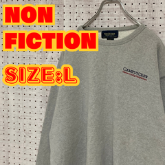 【ヴィンテージ】NON-FICTION　スウェット　刺繍　L　グレー　古着　MTSW2310-137