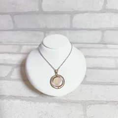 ネックレス　シルバー　silver　シェル　貝殻　貝　ラウンド　丸　アンティーク　ヴィンテージ　EL-0510