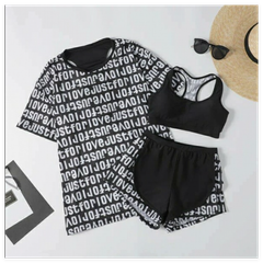 タンキニ 水着 トップス付き レディース セット セパレート 洋服みたいな 体型カバー ノンワイヤー 上下セット 大人かわいい パッド入り ショートパンツ ショーパン スイミング 黒 ブラック プール 温泉 ビーチ 韓国風 細見え オトナ女子 df162n1