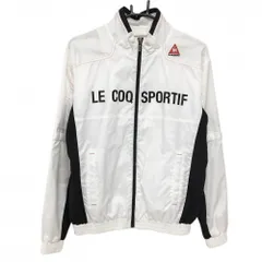 ルコックゴルフ 2WAYジャケット 白×黒 ロゴプリント 裏地メッシュ 袖着脱可 メンズ M ゴルフウェア le coq sportif