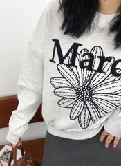 Mardi Mercrediマルディメクルディパーカースウェット 刺繍アイボリー