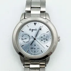 【中古】アニエスベー agnes b. 腕時計 V33J-0010 水色文字盤 アイスブルー シルバー レディース腕時計のサムネイル