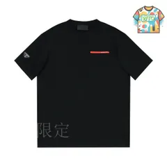 【今日WTO】PRADA #1205 ロゴ凹凸レター丸首 T シャツ-QE95