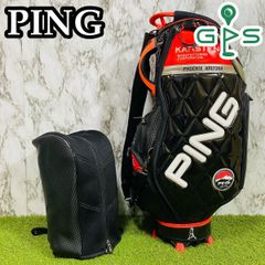 【美品】ピン ミスターピン エナメル カート式 キャディバッグ レッド×ブラック