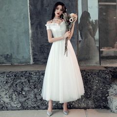 ミニドレス ミモレ丈ドレス ウェディグドレス 二次会 花嫁 パーティドレス 結婚式 白 ワンピース 演奏会 大きいサイズ ドレス おしゃれ 発