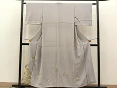 平和屋着物■松尾光琳　色留袖　駒刺繍　草葉文　銀彩　鬼しぼ縮緬　正絹　逸品　BAAR5999hz