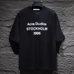 Acne Studios アクネストゥディオズ 半袖 ロゴ Tシャツ 男女兼用 色無地 ブラック #1