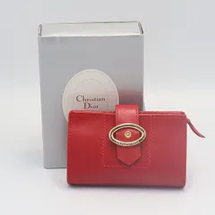 良品 箱付 クリスチャンディオール ゴールド金具 ブラック×レッド コインケース/キーケース YUM 2000000 NSK