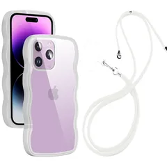 iPhone 14 Pro Max ケース クリア ショルダー 全面保護 人気 かわいい iPhone14ProMax カバー 透明 アイフォン 14 Pro Max スマホケース 薄型 軽量 首かけ 肩掛け 縄掛けケース ストラップ付き 長さ調整可能 落 0