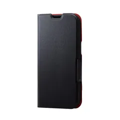 エレコム iPhone 14 / 13 ケース カバー 手帳型 スリム 薄型 超軽量 カードポケット付き マグネット開閉 ブラック PM-A22APLFUBK