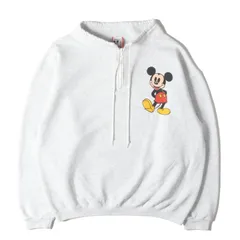90s - 00s ヴィンテージ古着 スウェット サイズ:ONE SIZE(XL位) | 90s ミッキーマウス ハーフジップ プルオーバー スウェットシャツ | USA製 | アッシュグレー | 90年代 | トップス トレーナー【メンズ】【中古】