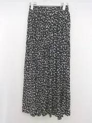 ◇ classicalelf クラシカルエルフ 総柄 ロング ギャザー スカート サイズM～L ブラック ホワイト系 レディース E  【1305010013743】