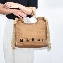 マルニ MARNI marcel ラフィアトートバッグ 保存袋タグ付 - メルカリ