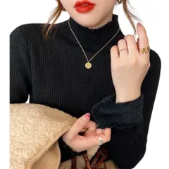 ☆ ブラック ☆ あったか裏起毛 ハイネック カットソー 長袖 レディース ハイネック タートルネック tシャツ 裏起毛 シャツ トップス あったか 防寒 インナー 秋冬 プルオーバー ゆったり 無地 厚手 暖かい 上品 通勤 レディースファッション