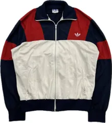 80s ☆ adidas ATP USA製 トラックジャケット ジャージ ジャケット レッド ネイビー ホワイト M ビンテージ 人気 古着 アディダス■DA286