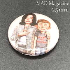 アメリカ　雑貨　缶バッジ 　25mm『 アンクルサム　マイケルジャクソン 』　MADマガジン ピンバッチ　ノベルティー　　米国　古着　オーバーオール　  　広告 (BAT455)