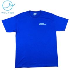 Hanes ヘビーウェイト 50/50 Tシャツ L 青 「Cedar Village」プリント 〜00s古着