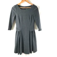 アンタイトル UNTITLED ワンピース 長袖 バックファスナー 裏地付き 日本製 グレー 1サイズ 951128