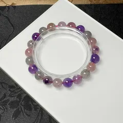 高級 EU製 ★スーパーセブン★パワーストーン ブレスレット 天然石 原石 お守り 8.8-9.3mm ZB1213