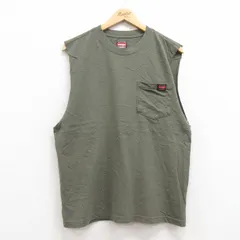 L/古着 ラングラー ノースリーブ Tシャツ メンズ 胸ポケット付き コットン クルーネック 緑 グリーン 25jul12 中古