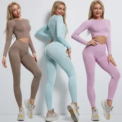 スポーツウェア レディース 3点セット 長袖Ｔシャツ スポーツブラ パンツ ヨガウェア 長袖 スポーツシャツ ジャージ 長ズボン ヨガレギンス カジュアル ヨガ フィットネス 美脚レギンス ストレッチ 着圧レギンス 吸汗zhuoding04