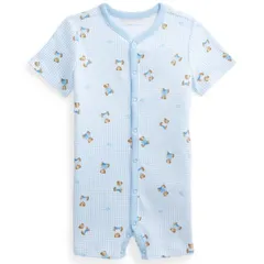 【新品】ラルフローレン ギンガムベア前開きショートオール