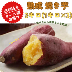 【月間販売数 3000袋突破！！】農家応援📣 千葉県産 紅はるか 焼き芋 (冷凍) 1kg×3パック 訳あり 焼芋 さつまいも 国産 干し芋 好きに