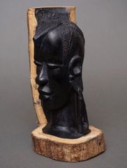 アフリカ　タンザニア　黒檀彫刻　頭像　#17　マコンデ　一刀彫　木彫り　アート