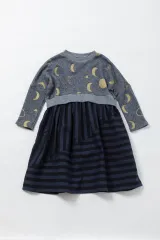 minau/moonレイヤード風ワンピ 新品子供服110 女の子のサムネイル