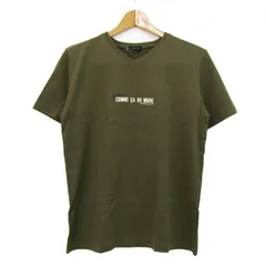 コムサイズム 半袖Ｔシャツ トップス ロゴT Vネック コットン 未使用品 レディース Lサイズ カーキ COMME CA ISM