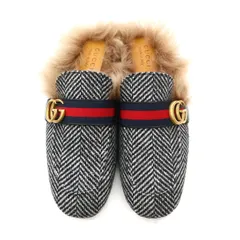 予約中！】 GUCCI グッチ サンダル スリッパ シェリー ベロア ブルー