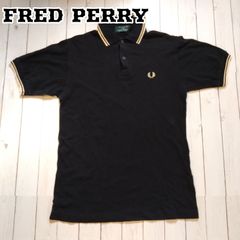 FRED PERRY 半袖ポロシャツ ブラック/ゴールドライン 38 Mサイズ相当