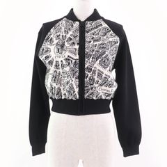 極美品☆Christian Dior クリスチャンディオール 23AW 324V50AM505 Plan de Paris クロップド丈 ラグランスリーブ ボンバージャケット カーディガン ブラック 40 イタリア製 正規品 レディース