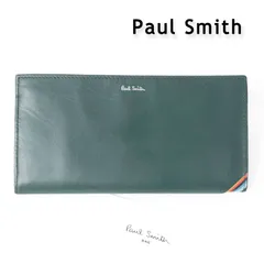 新品 Paul Smith ポールスミス シグネチャーストライプトライアングル  L字ファスナージップ 長財布 レザー財布 正規品 Dグリーン 952
