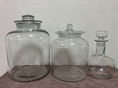 昭和レトロ蓋付き瓶3個