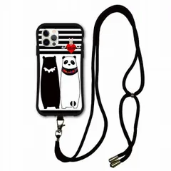 [iPhone14] スマホショルダー付 スカラー iPhoneSE 第3世代 ケース 耐衝撃 i-coronケース iPhone16 15 14 13 12 11 スマホケース アイフォン 全機種対応 スマホカバー scolar パンダ 後ろ前 ボーダー柄 