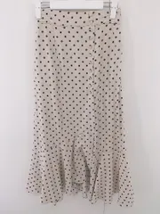 ◇ one after another NICE CLAUP ドット マーメイド ロング ナロー スカート ベージュ ブラック系 レディース E  【1304120004184】