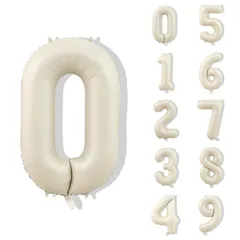 風船 誕生日 誕生日 飾り付け アルミ ベージュ 飾り くすみ デコレーション バースデー バースデー 飾り付け パーティー かわいい ナンバーバルーン お祝い 0～9 披露宴 数字 結婚式 数字 記念日 40インチ 子供 大きい 大人兼用 バルーン クリーム