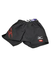 ミズノ◆ユニセックス ゲームパンツ 卓球ウェア 男女兼用 ブラック×レッド JTTA