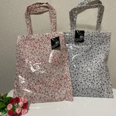 ★新品　激安　フラットバック　花柄バック　ピンク、ブルー2点セット