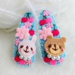 朝顔☆5センチパッチンピン☆ハンドメイド