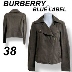 BURBERRY BLUE LABEL バーバリーブルーレーベル レディース ライダースジャケット ジップアップ 裏地チェック 38  綿 コットン FA521-267-79 三陽商会 ブラウン系 (C32)★