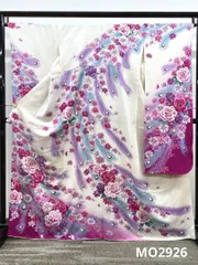 振袖 豪華 金駒 金彩 銀通し 薔薇 孔雀の羽 身丈163cm 撥水加工済 